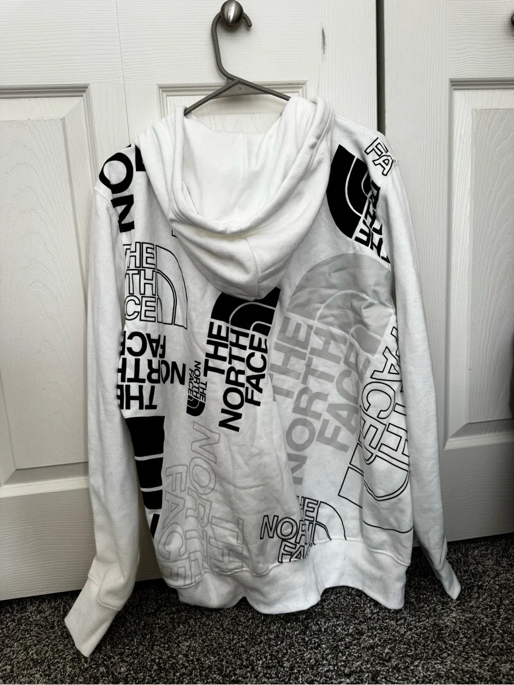 The North Face White Pullover Hoodie with Logo